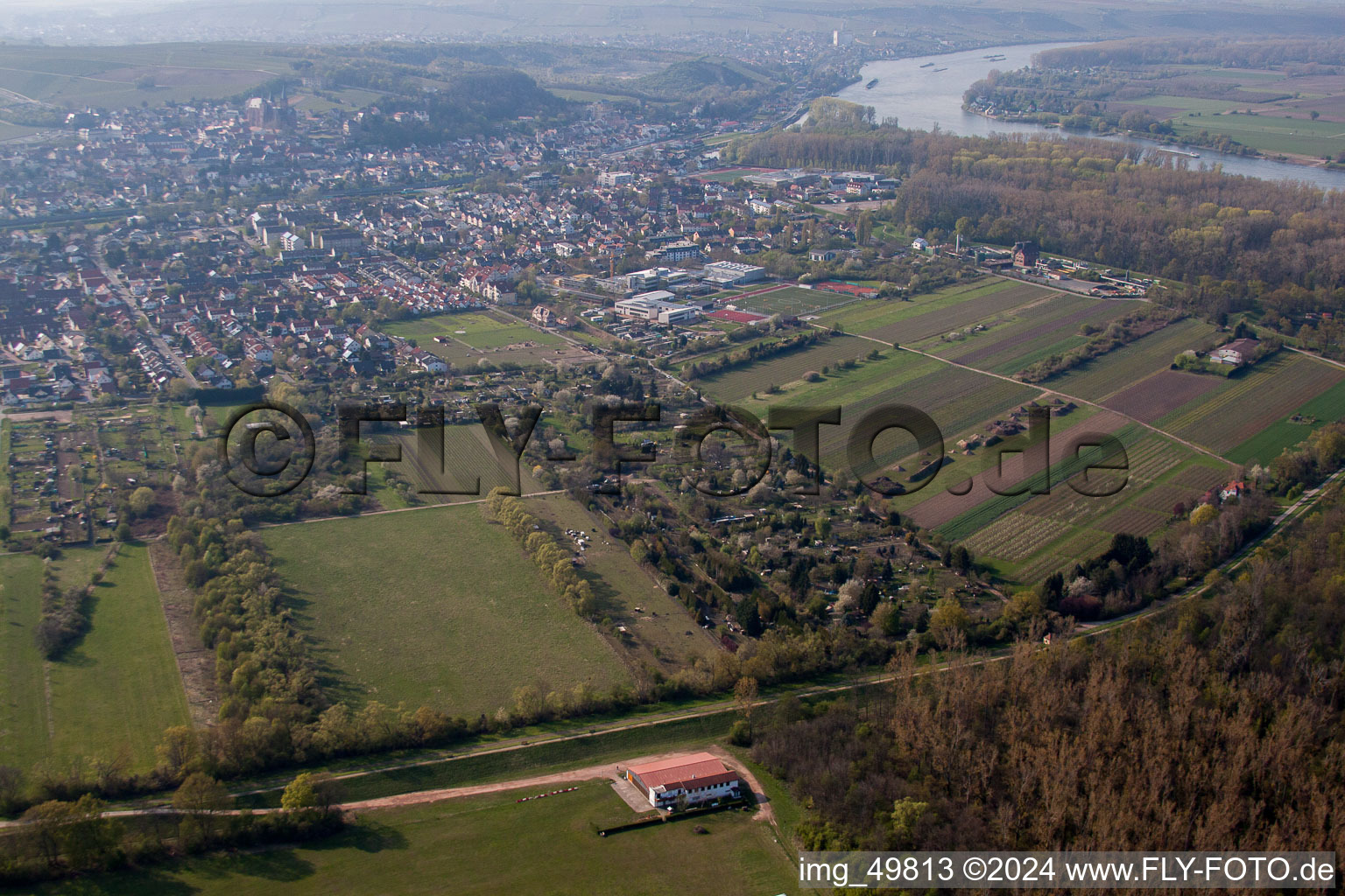 Oppenheim in the state Rhineland-Palatinate, Germany viewn from the air