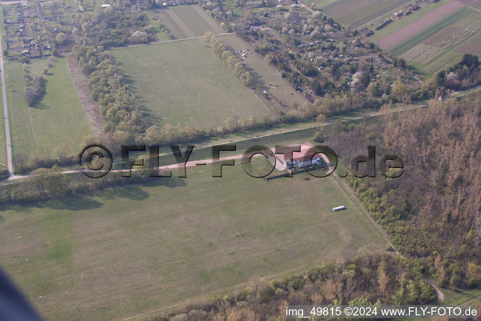 Gliding airfield in Oppenheim in the state Rhineland-Palatinate, Germany