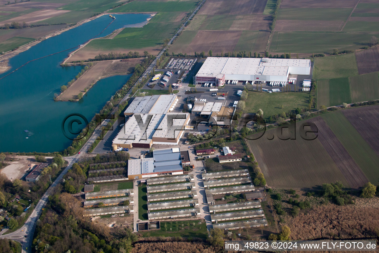 Gimbsheim in the state Rhineland-Palatinate, Germany from the drone perspective