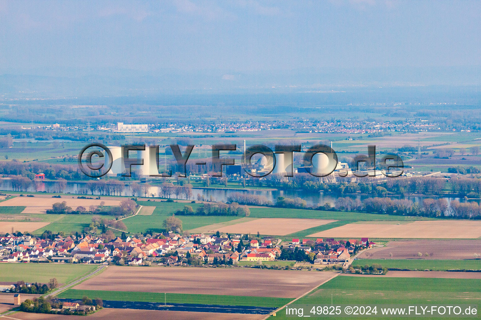 Nuclear power plant (out of service) in the district Wattenheim in Biblis in the state Hesse, Germany