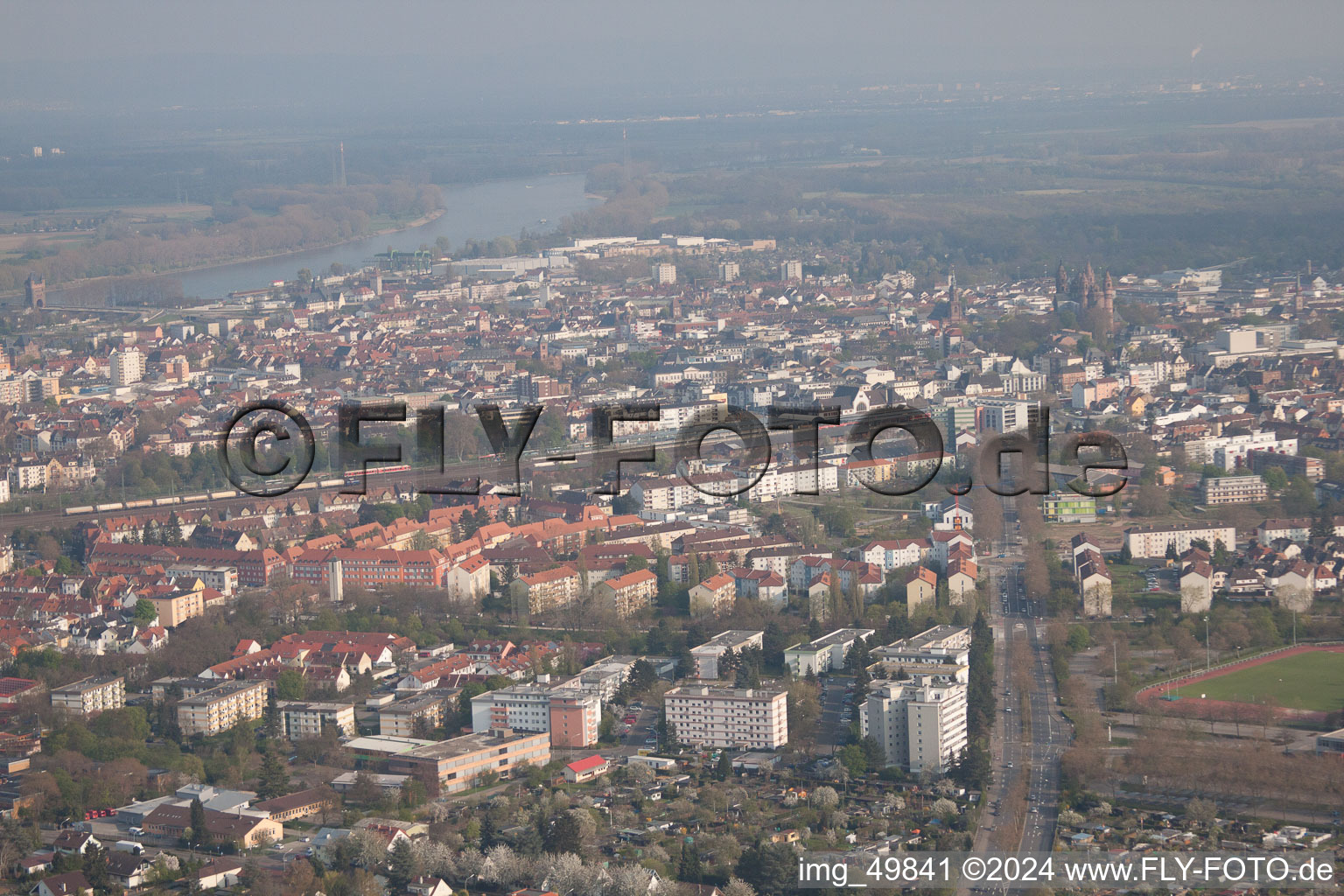 Worms in the state Rhineland-Palatinate, Germany out of the air