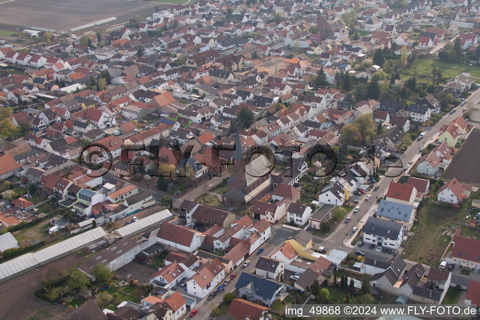 Maxdorf in the state Rhineland-Palatinate, Germany viewn from the air