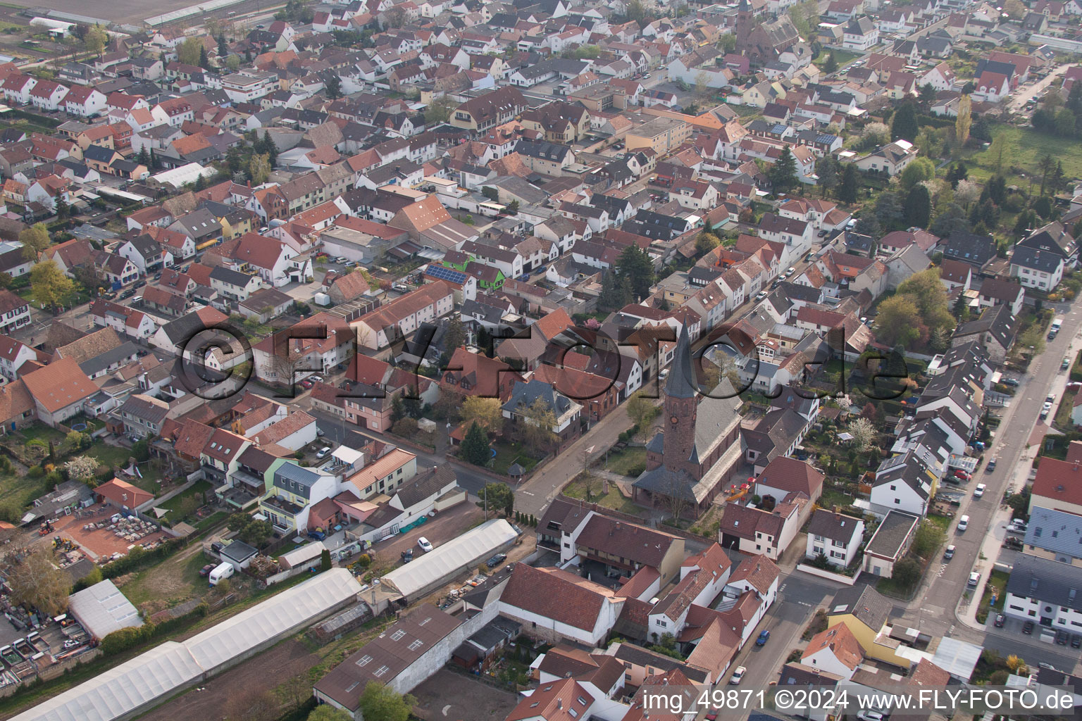 Drone image of Maxdorf in the state Rhineland-Palatinate, Germany