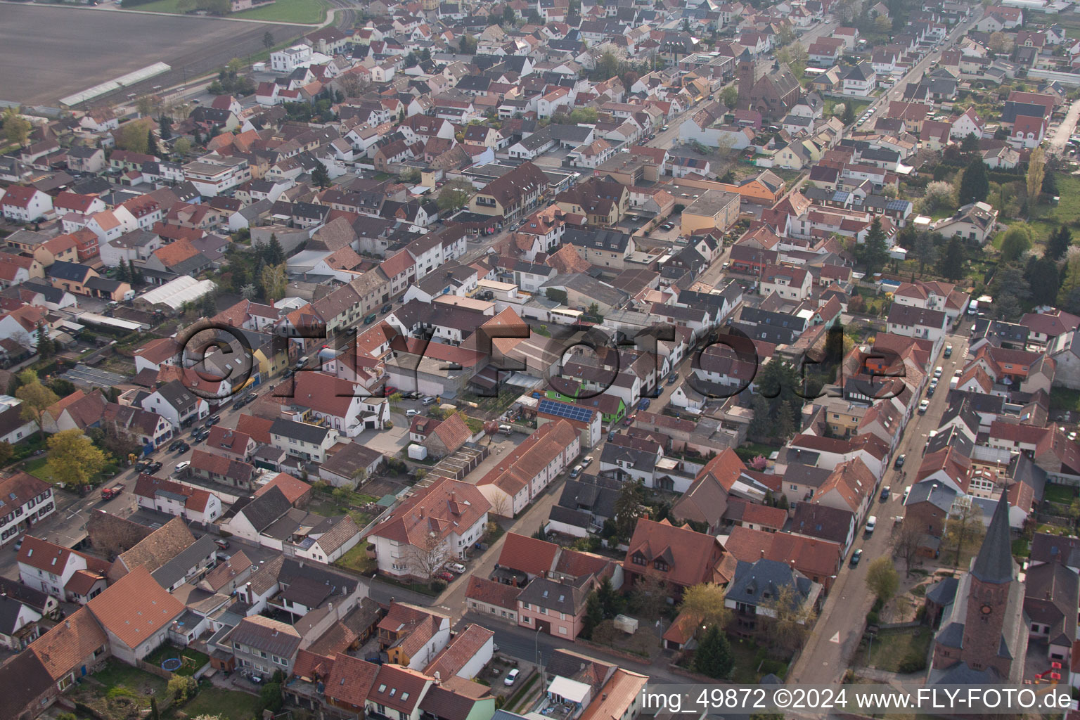 Maxdorf in the state Rhineland-Palatinate, Germany from the drone perspective