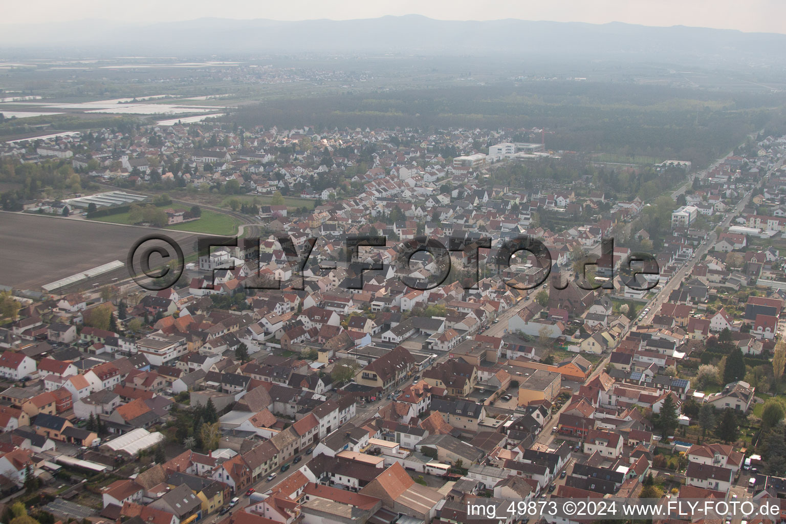 Maxdorf in the state Rhineland-Palatinate, Germany from a drone