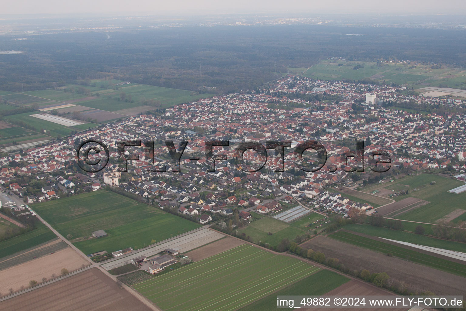 Haßloch in the state Rhineland-Palatinate, Germany from a drone