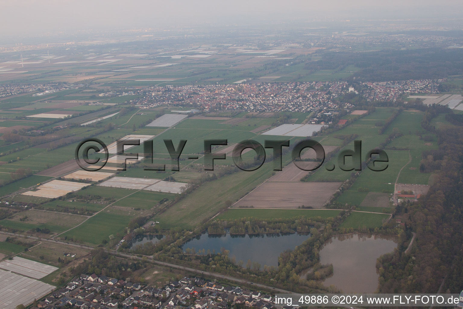 Aerial photograpy of Haßloch in the state Rhineland-Palatinate, Germany