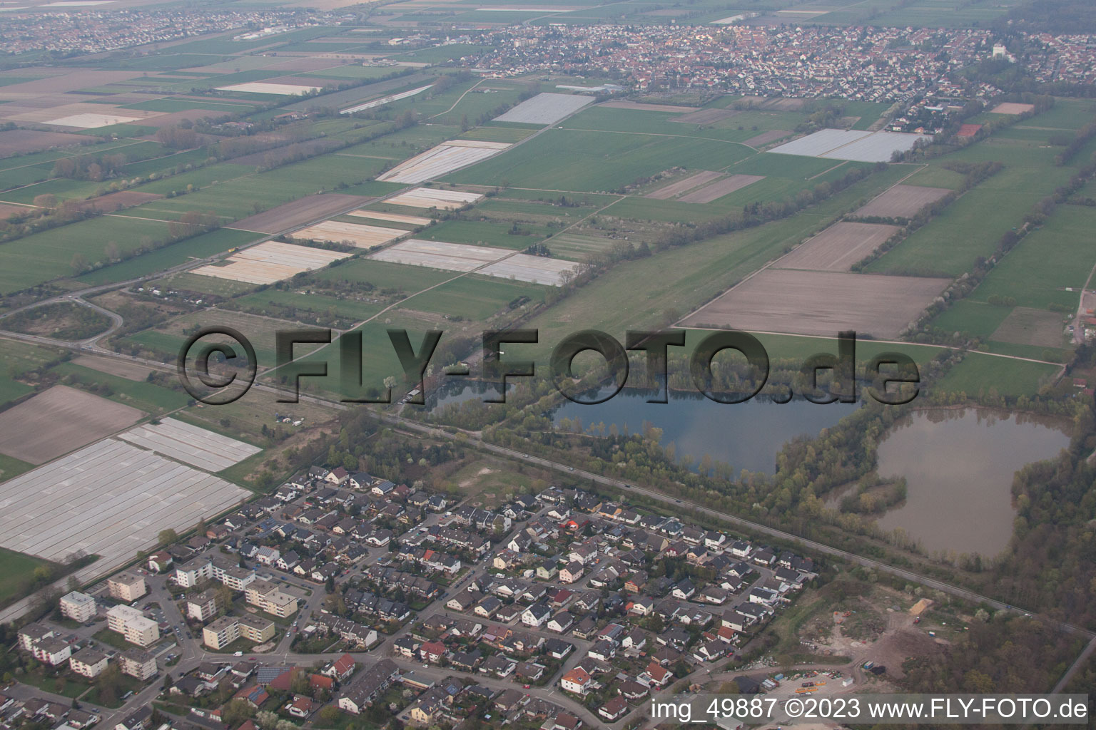 Aerial photograpy of Haßloch in the state Rhineland-Palatinate, Germany
