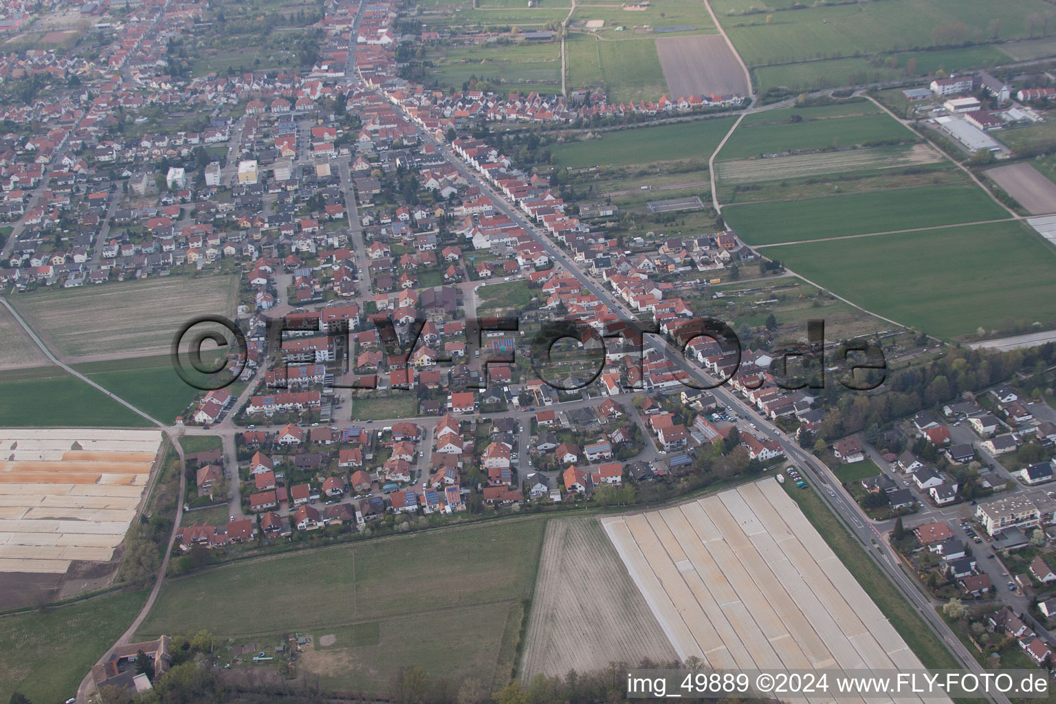 Haßloch in the state Rhineland-Palatinate, Germany out of the air