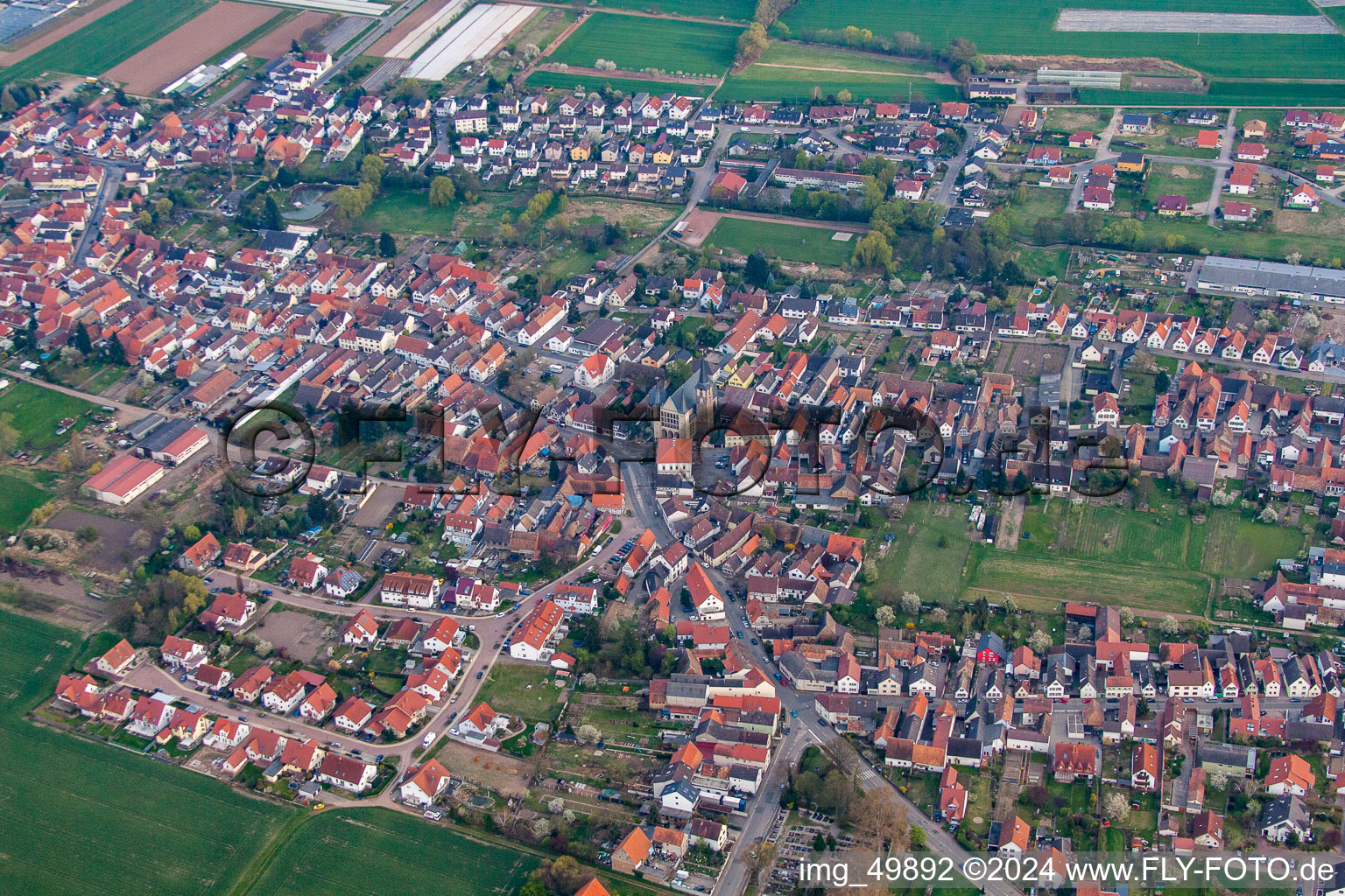 Aerial view of Gäustr in the district Geinsheim in Neustadt an der Weinstraße in the state Rhineland-Palatinate, Germany