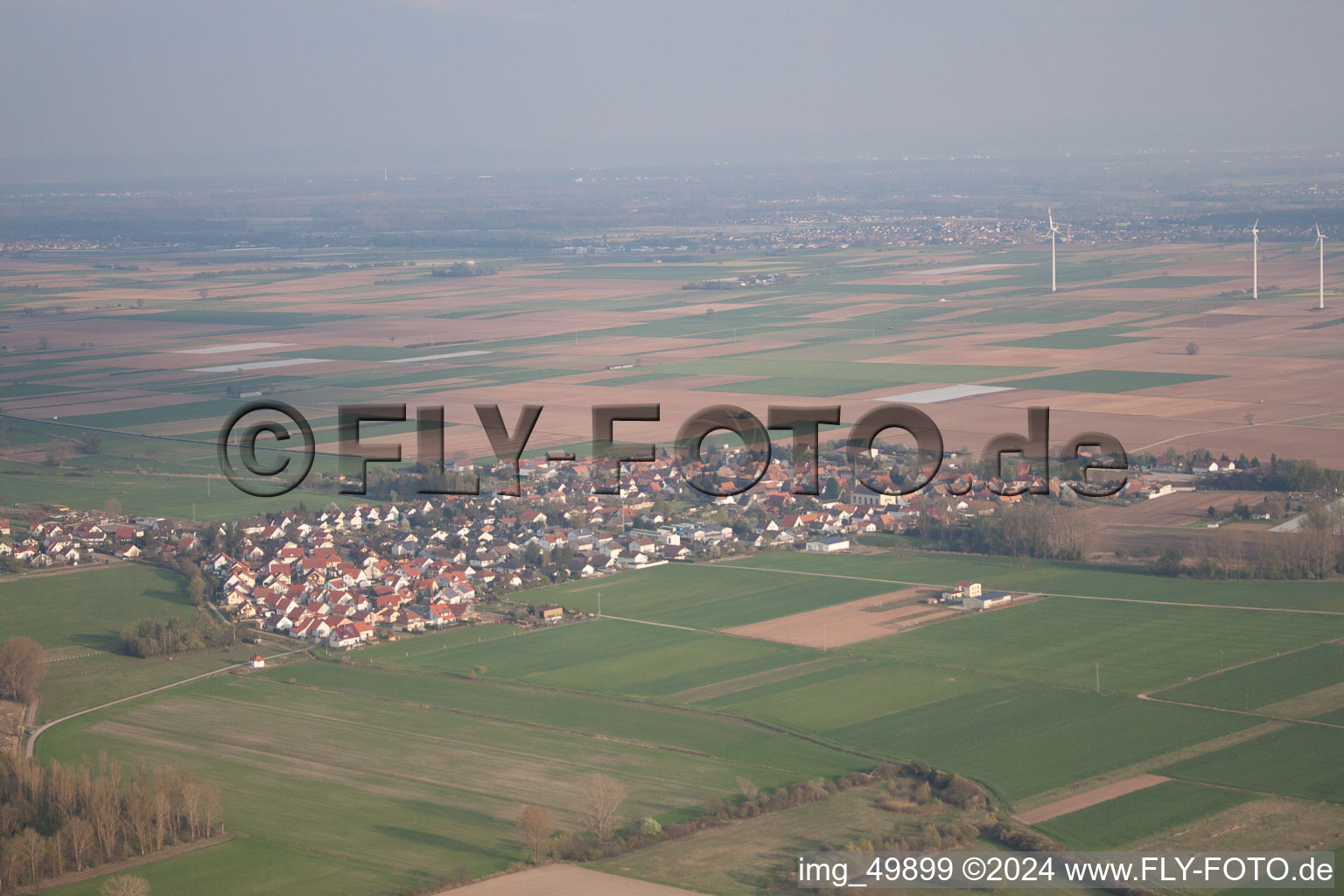 District Ottersheim in Ottersheim bei Landau in the state Rhineland-Palatinate, Germany from above