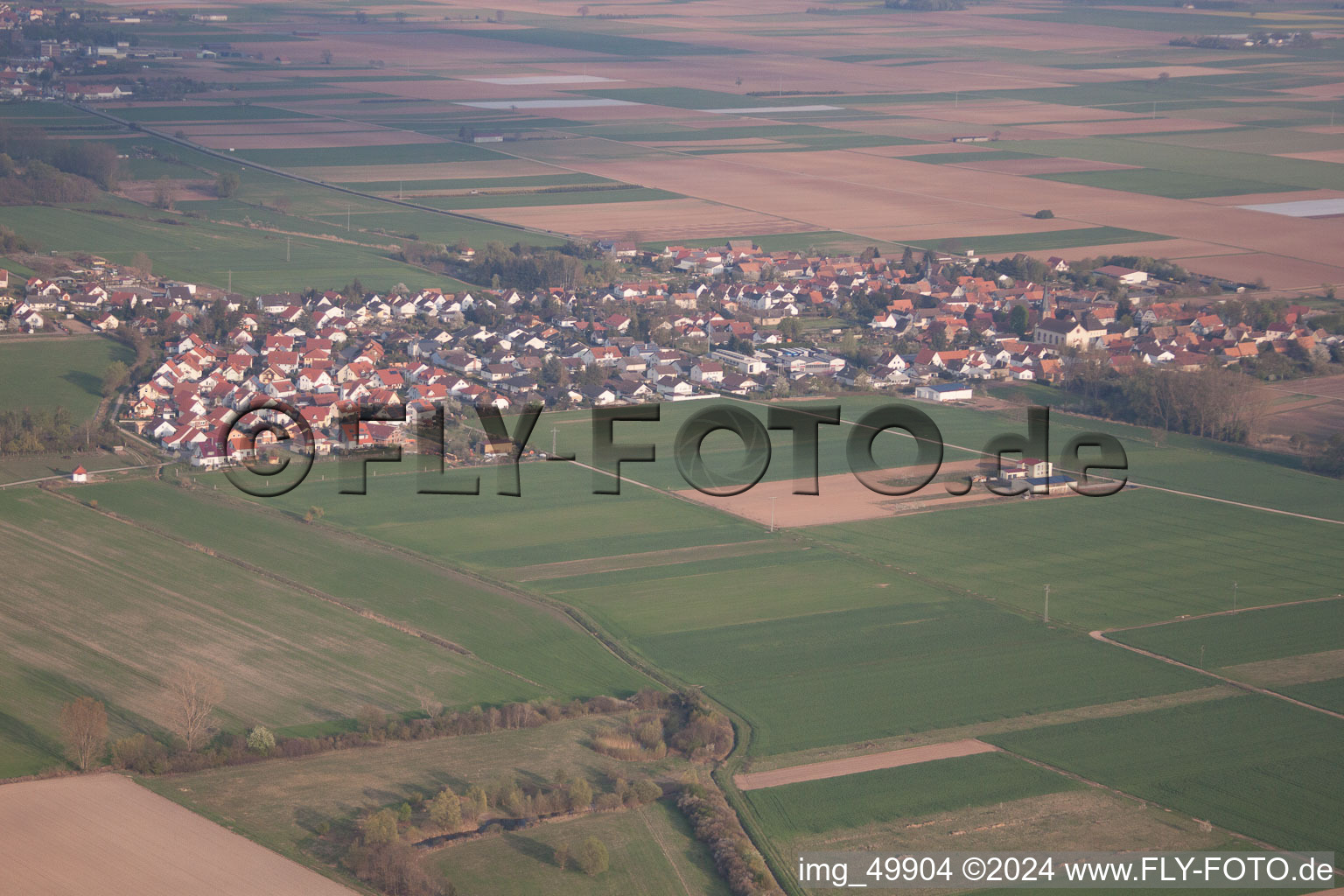 District Ottersheim in Ottersheim bei Landau in the state Rhineland-Palatinate, Germany viewn from the air