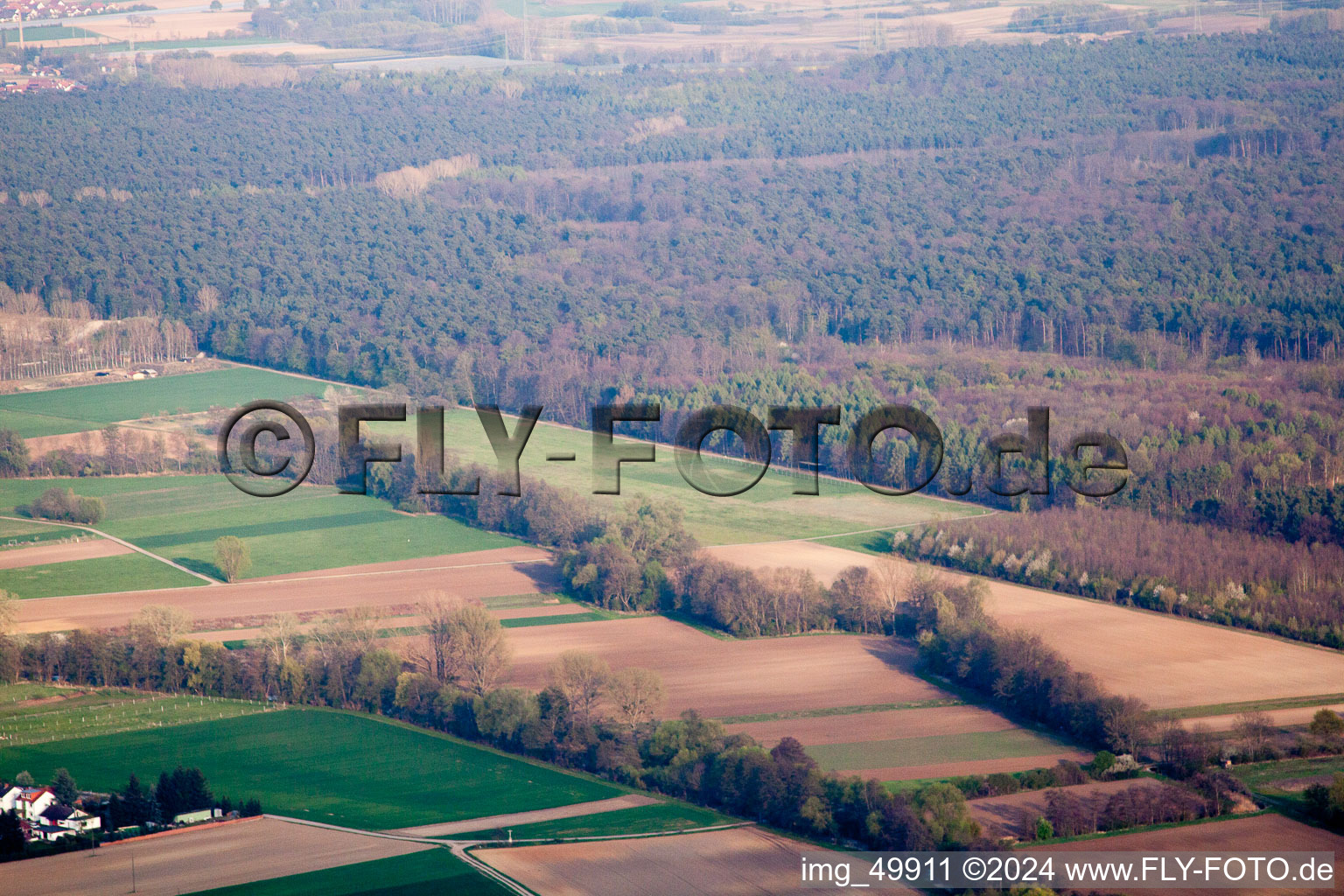 Aerial view of MSC Rülzheim model airfield from the northwest in Rülzheim in the state Rhineland-Palatinate, Germany