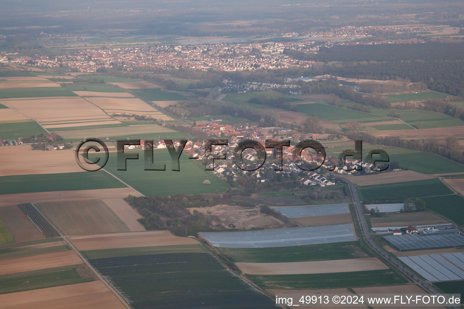 Drone recording of Herxheimweyher in the state Rhineland-Palatinate, Germany