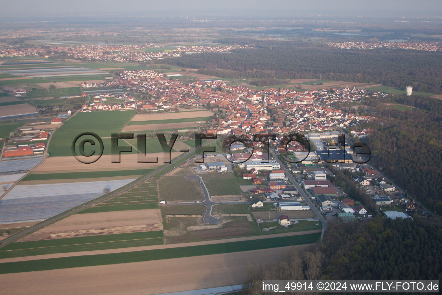 Hatzenbühl in the state Rhineland-Palatinate, Germany from above