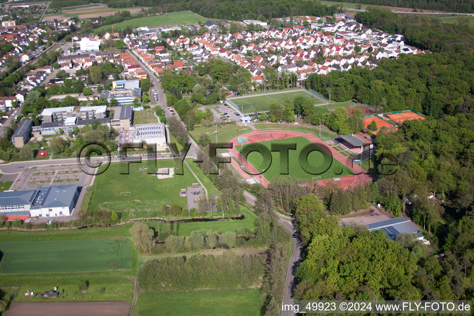 Kandel in the state Rhineland-Palatinate, Germany from the drone perspective