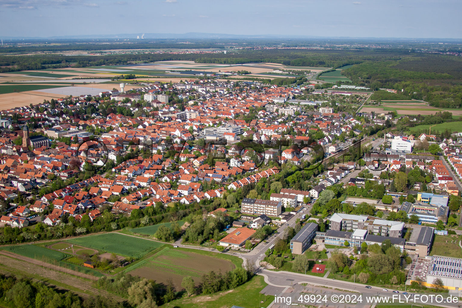 Drone image of From the southwest in Kandel in the state Rhineland-Palatinate, Germany