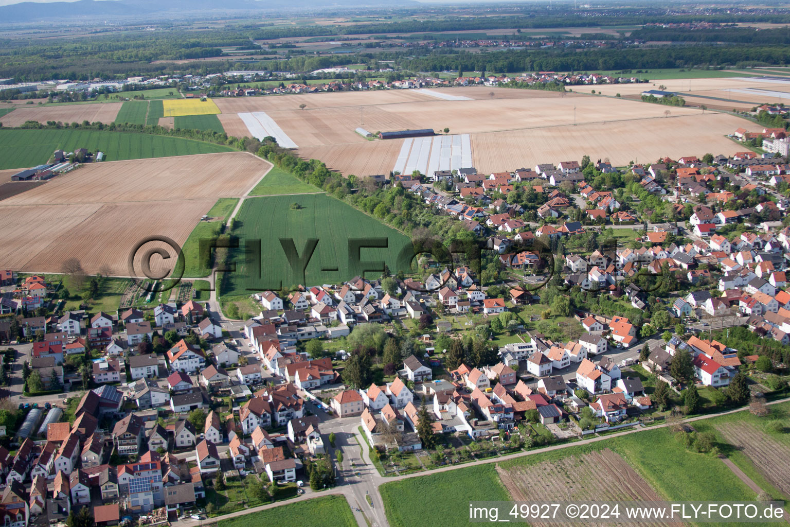 Aerial view of Kandel in the state Rhineland-Palatinate, Germany