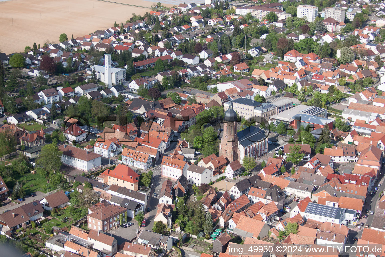 Aerial photograpy of Kandel in the state Rhineland-Palatinate, Germany