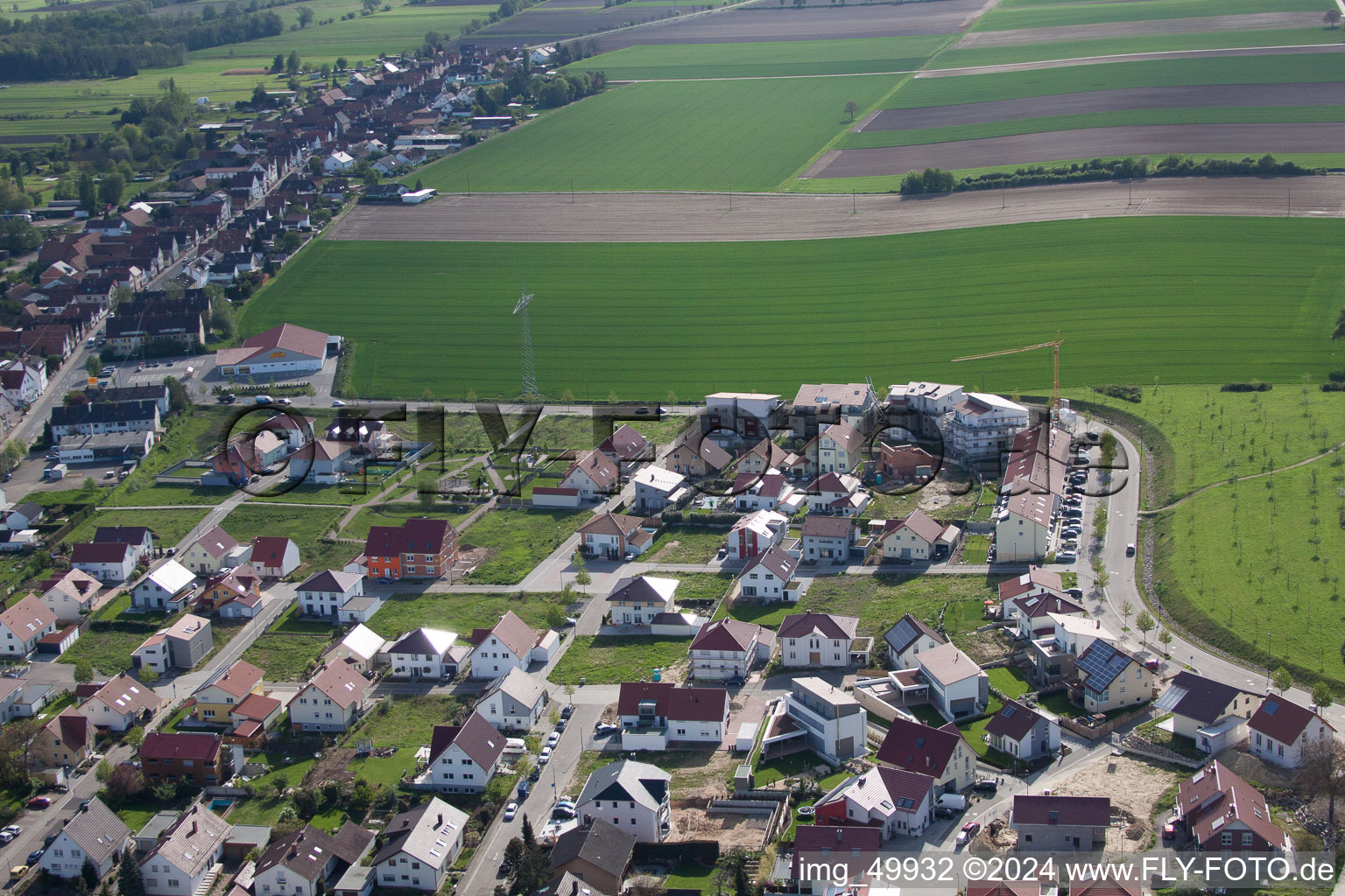 Kandel in the state Rhineland-Palatinate, Germany from above