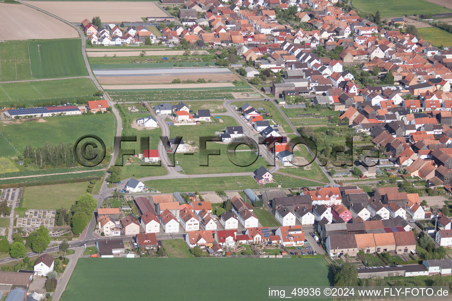 Hatzenbühl in the state Rhineland-Palatinate, Germany seen from above