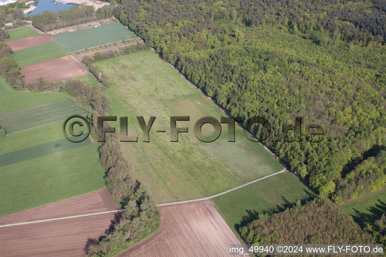 Aerial photograpy of Model airfield of MSC Rülzheim from northwest in Rülzheim in the state Rhineland-Palatinate, Germany