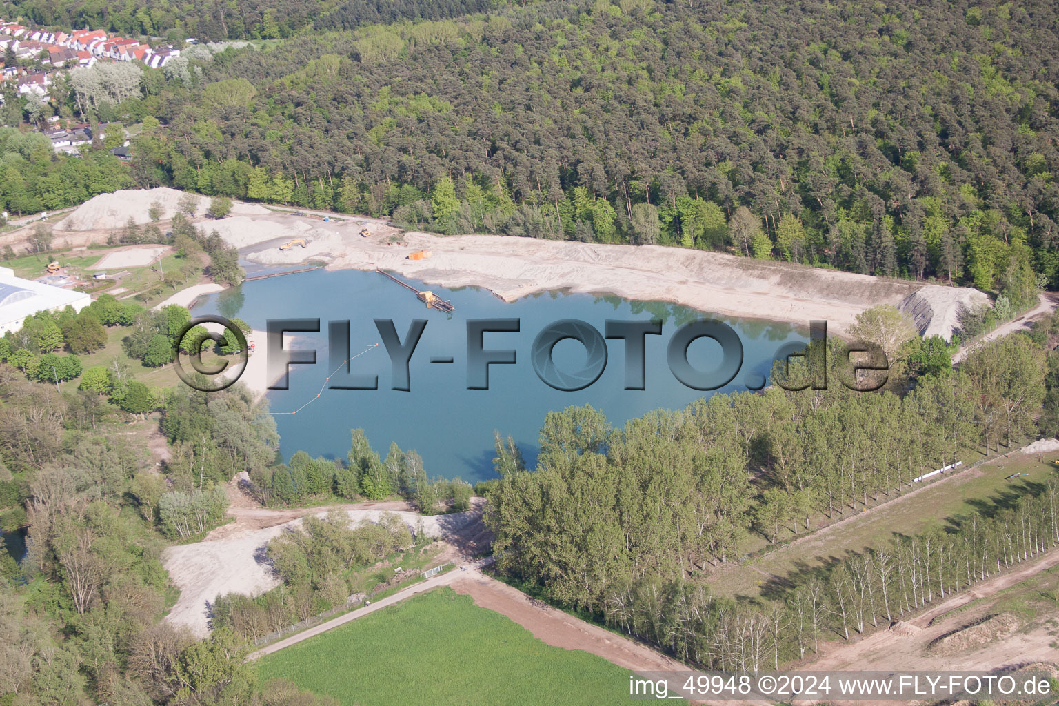 Bird's eye view of Rülzheim in the state Rhineland-Palatinate, Germany