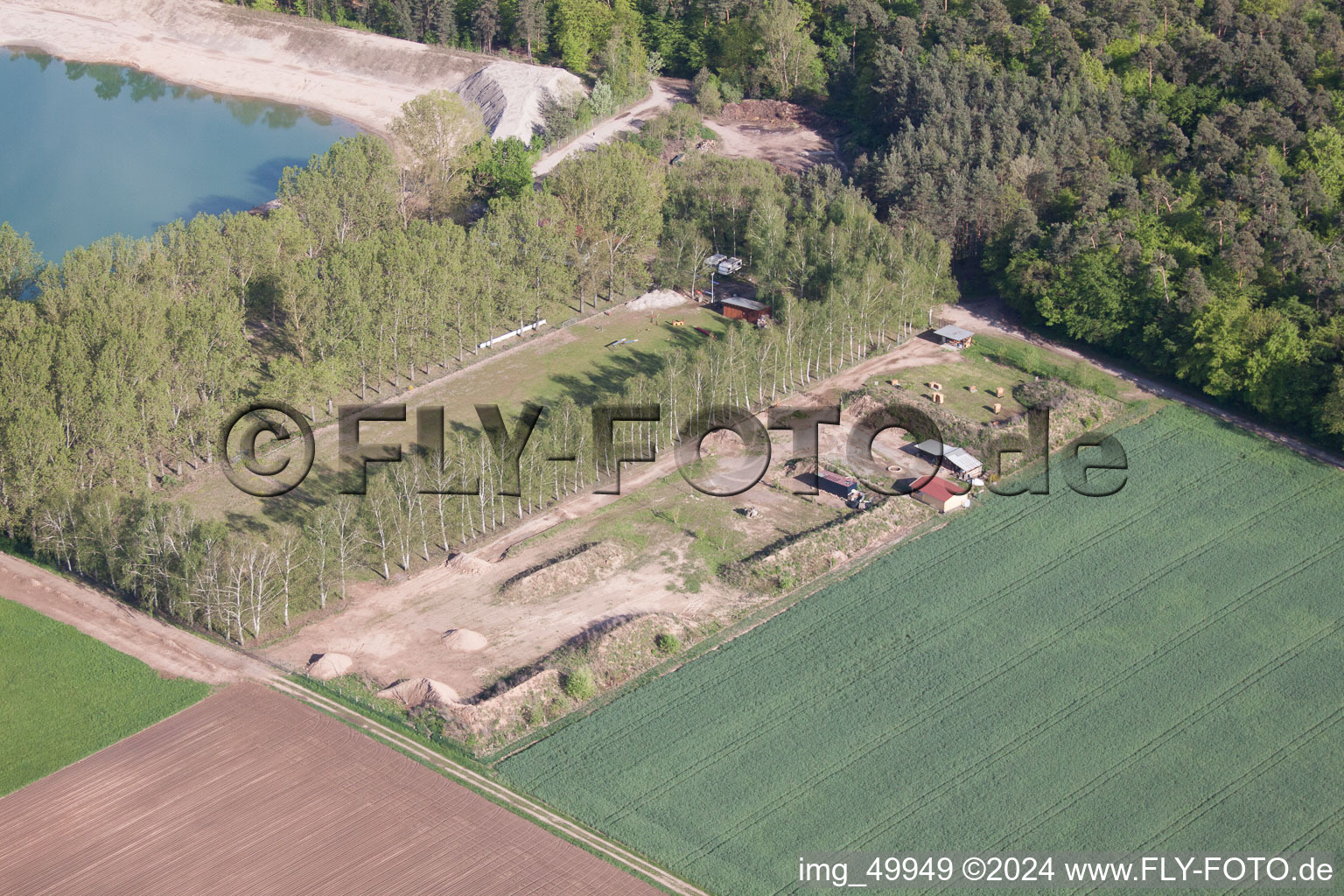 Rülzheim in the state Rhineland-Palatinate, Germany viewn from the air