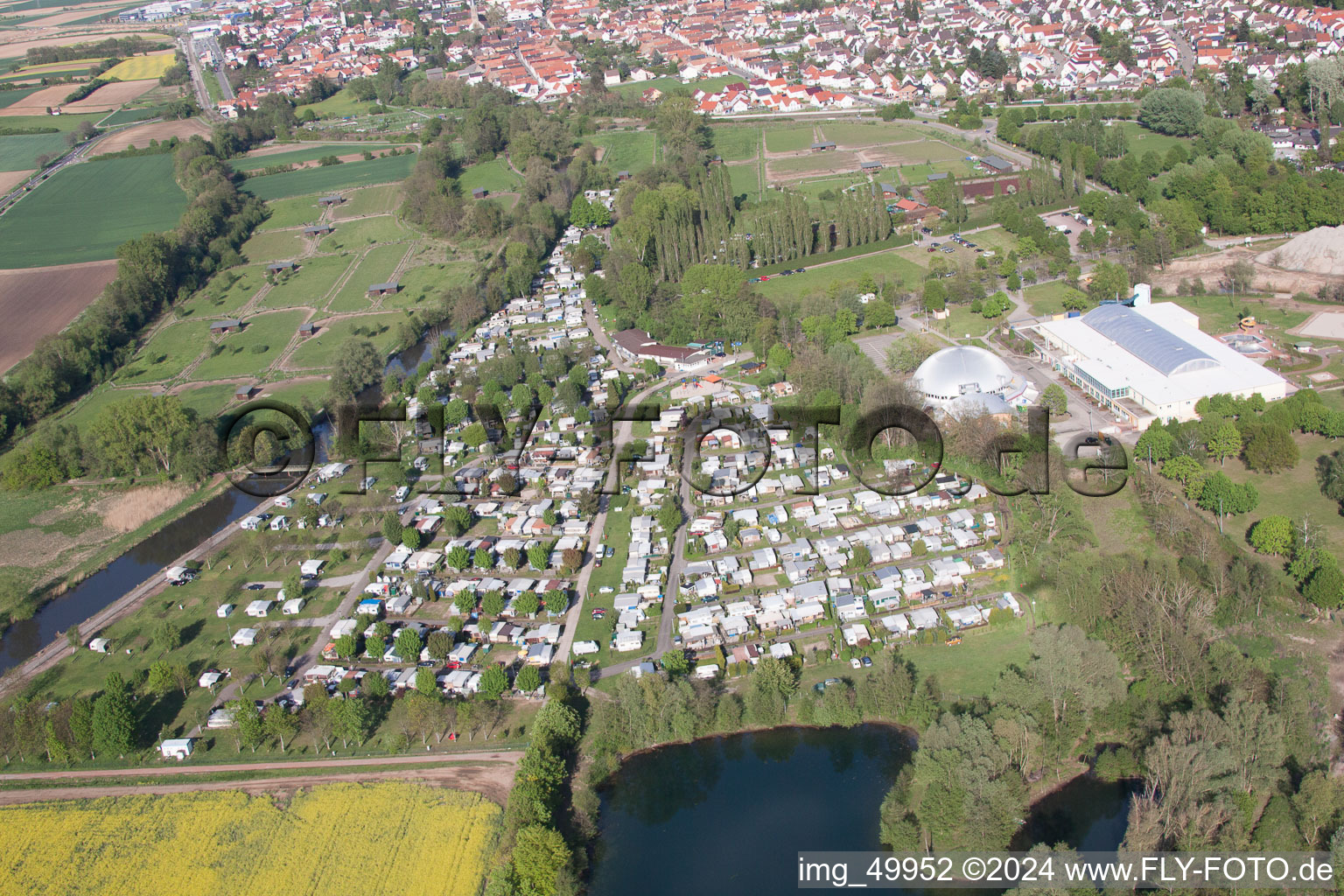 Rülzheim in the state Rhineland-Palatinate, Germany from the drone perspective