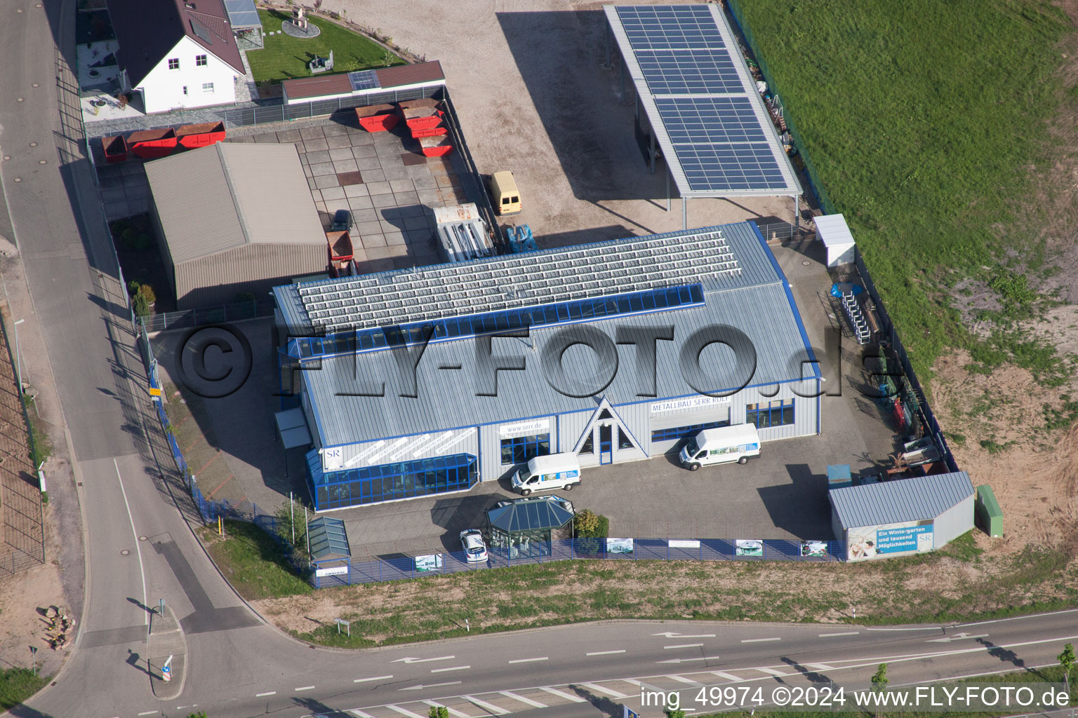 Industrial area north in Rülzheim in the state Rhineland-Palatinate, Germany