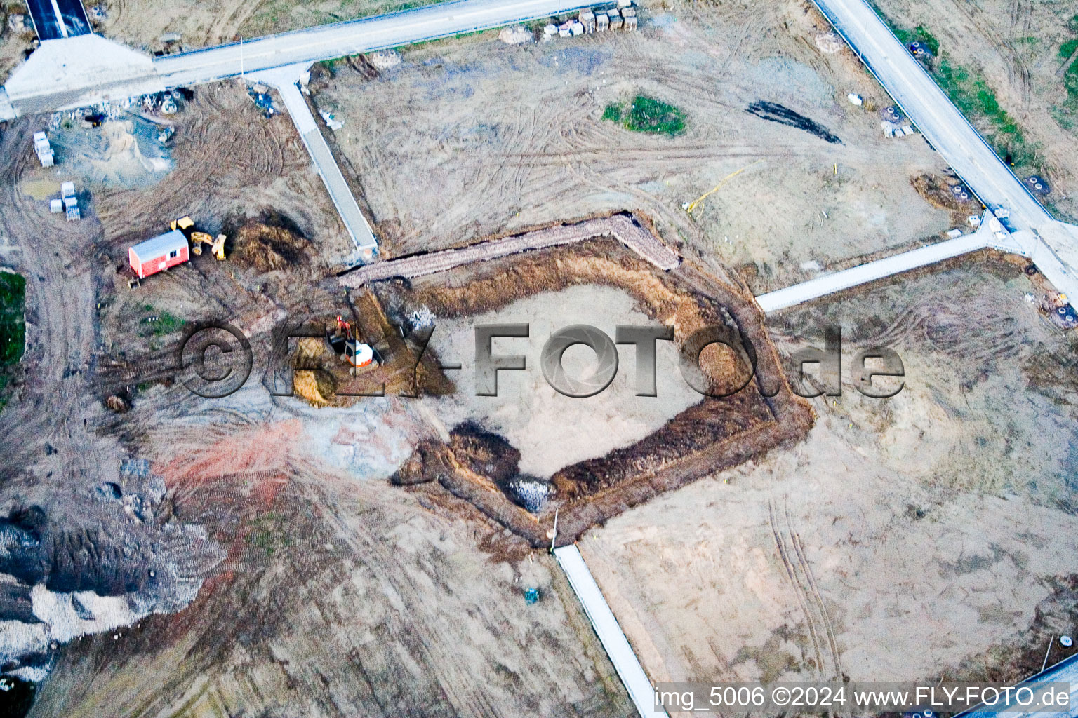 Oblique view of New development area Am Höhenweg in Kandel in the state Rhineland-Palatinate, Germany