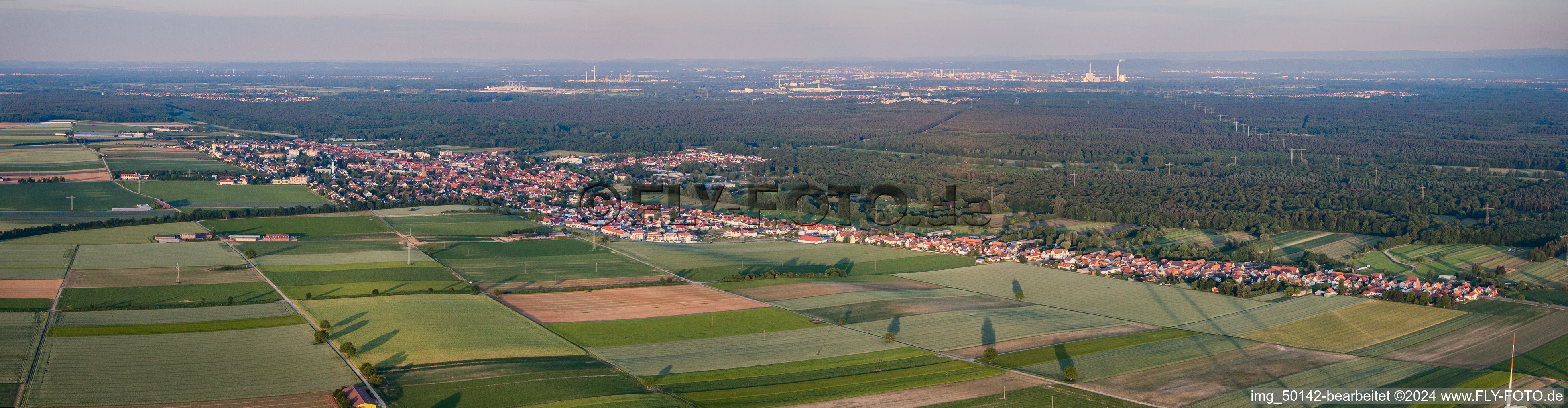 Panorama from the northwest in Kandel in the state Rhineland-Palatinate, Germany