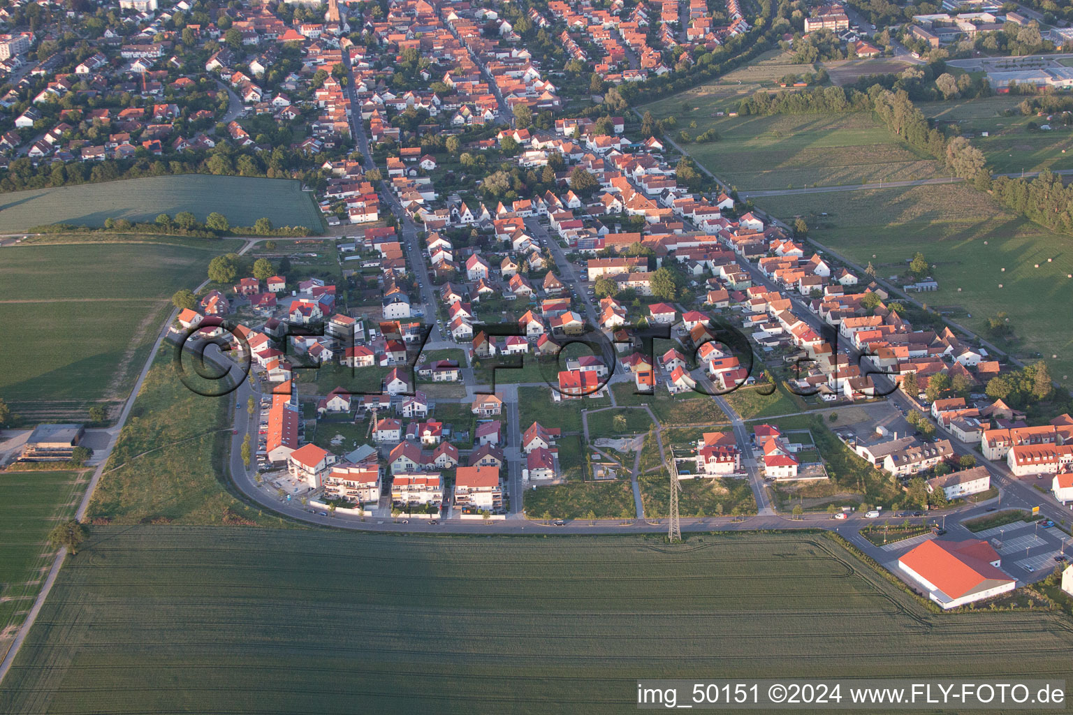 Kandel in the state Rhineland-Palatinate, Germany seen from above