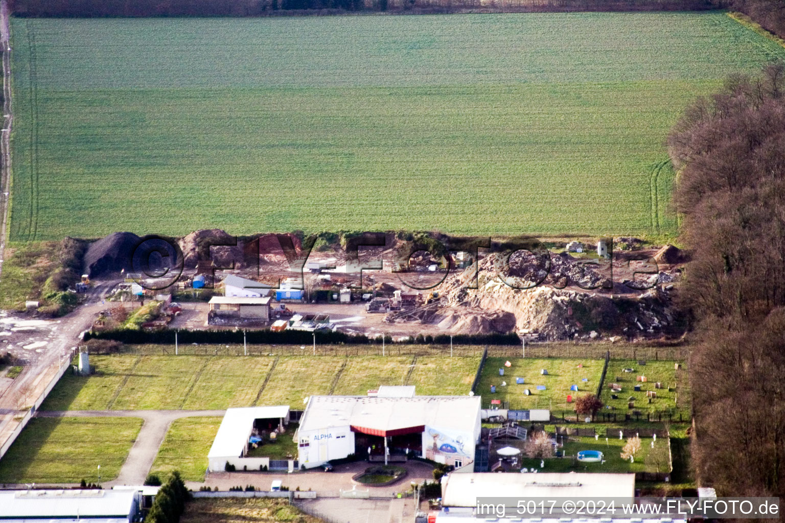 Industrial area in Horst, Gaudier Recycling in the district Minderslachen in Kandel in the state Rhineland-Palatinate, Germany