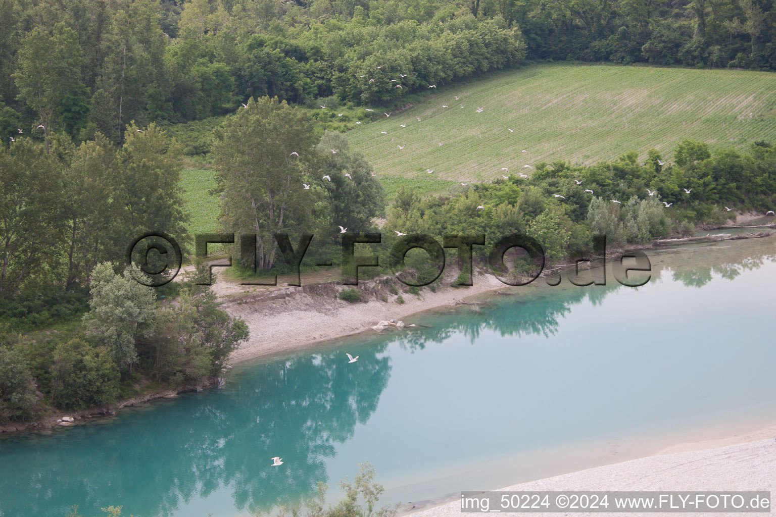 San Paolo in the state Friuli Venezia Giulia, Italy seen from above