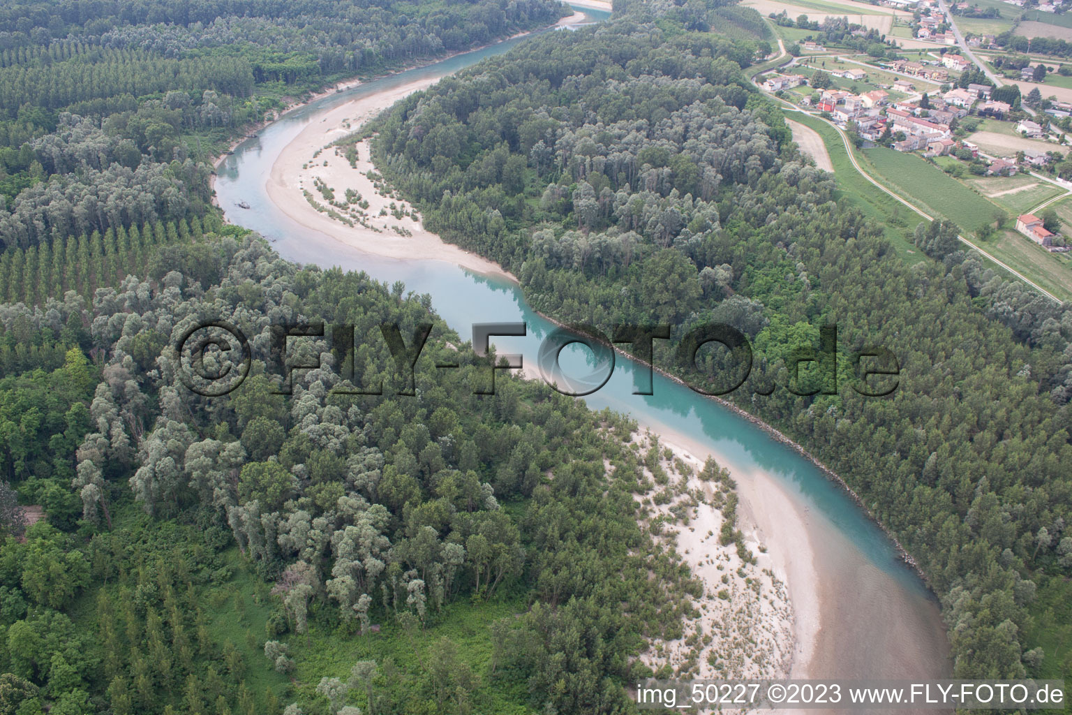 Aerial view of Malafesia in the state Veneto, Italy