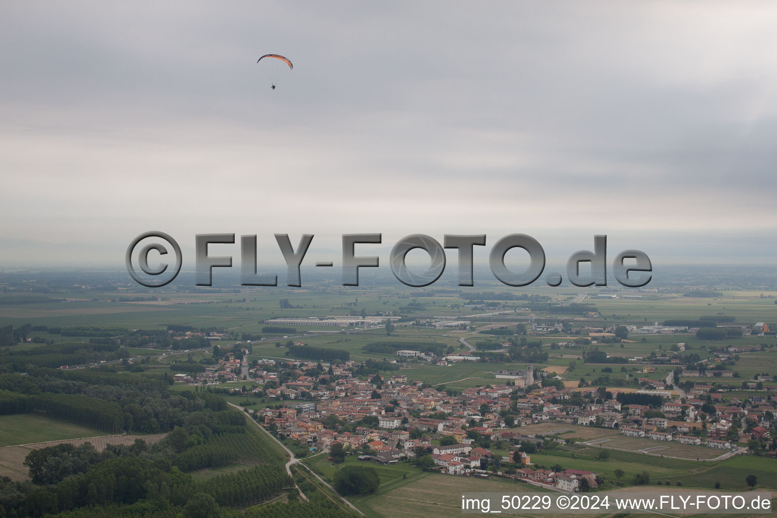 Ronchis in the state Udine, Italy from above