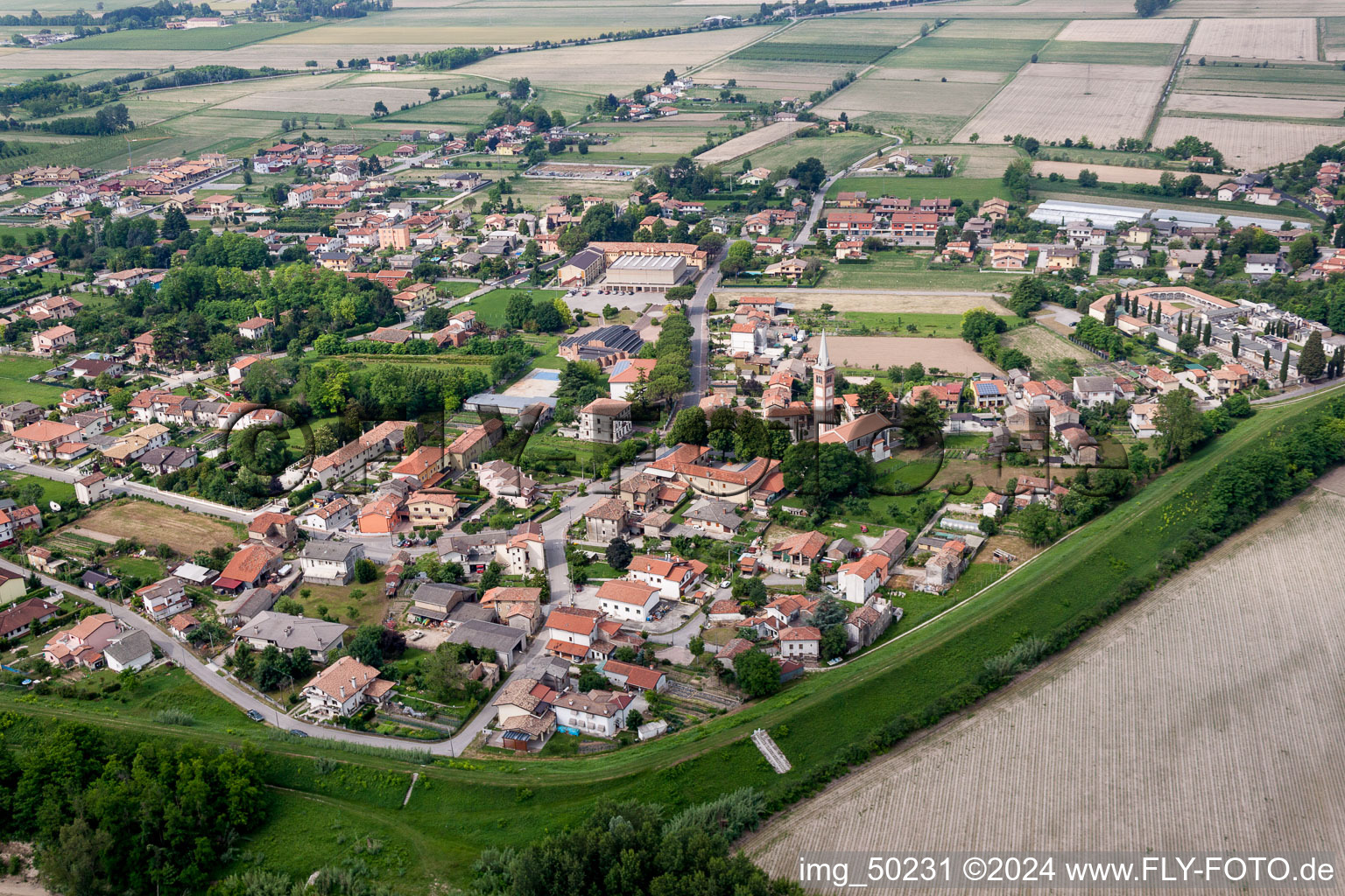 Village view in San Giorgio Al Tagliamento-pozzi in Venetien, Italy