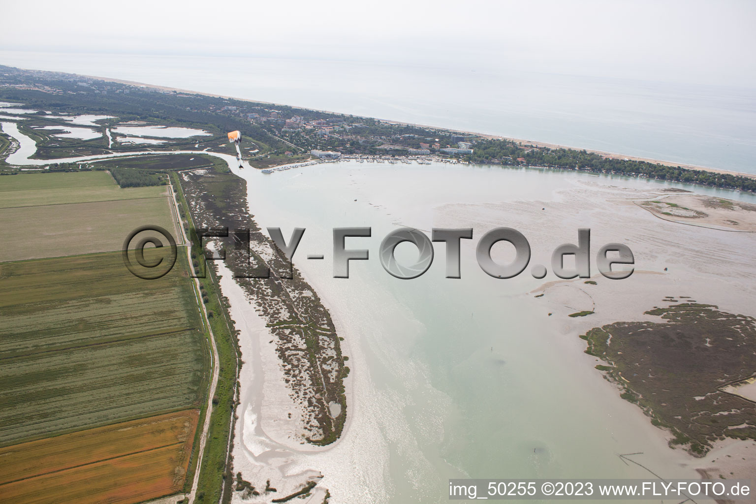 Aerial photograpy of Tragole in the state Veneto, Italy