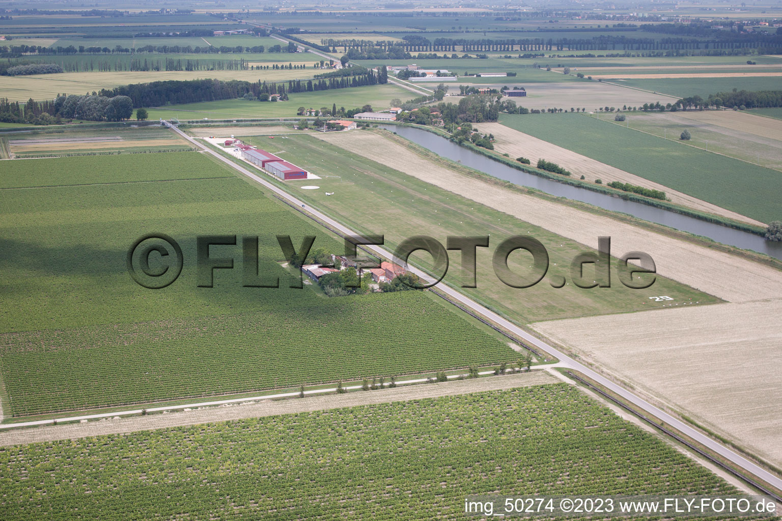 Airfield in Caorle in the state Veneto, Italy