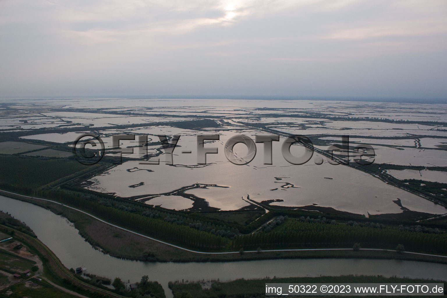 Aerial photograpy of Jesolo in the state Veneto, Italy