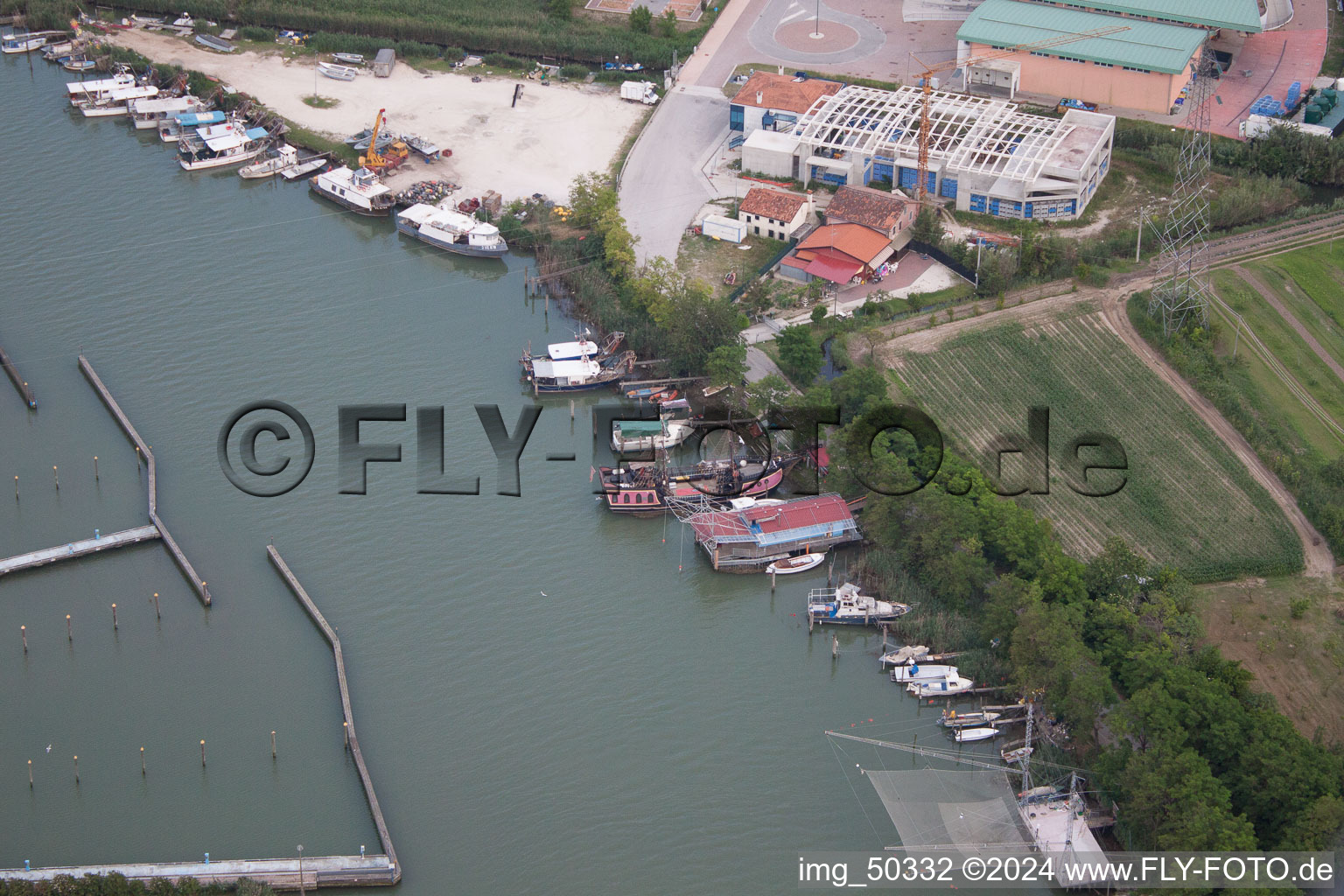 Aerial photograpy of Jesolo in the state Metropolitanstadt Venedig, Italy