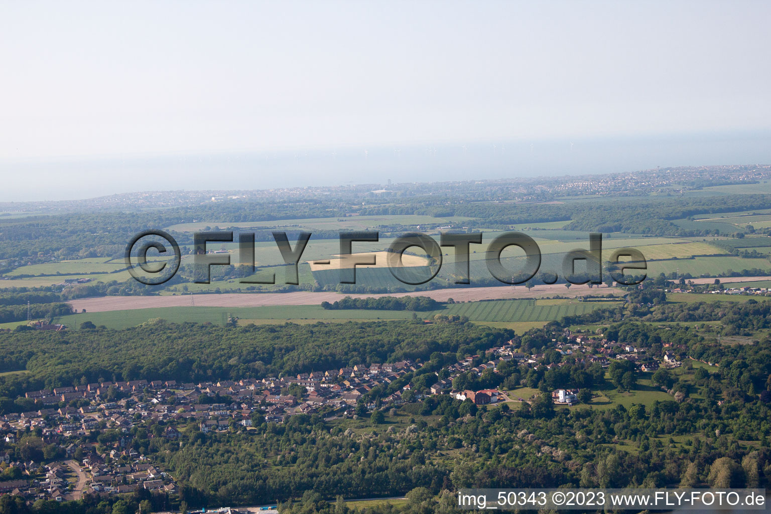 Aerial view of Fordwich in the state England, Great Britain