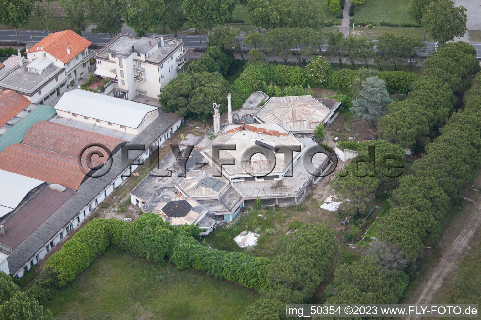 Drone recording of Lido di Jesolo in the state Veneto, Italy