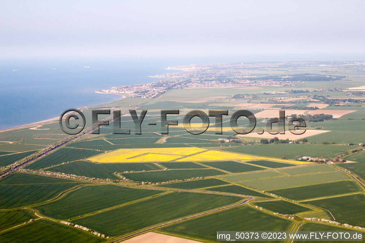 Aerial view of Bishopstone in the state England, Great Britain
