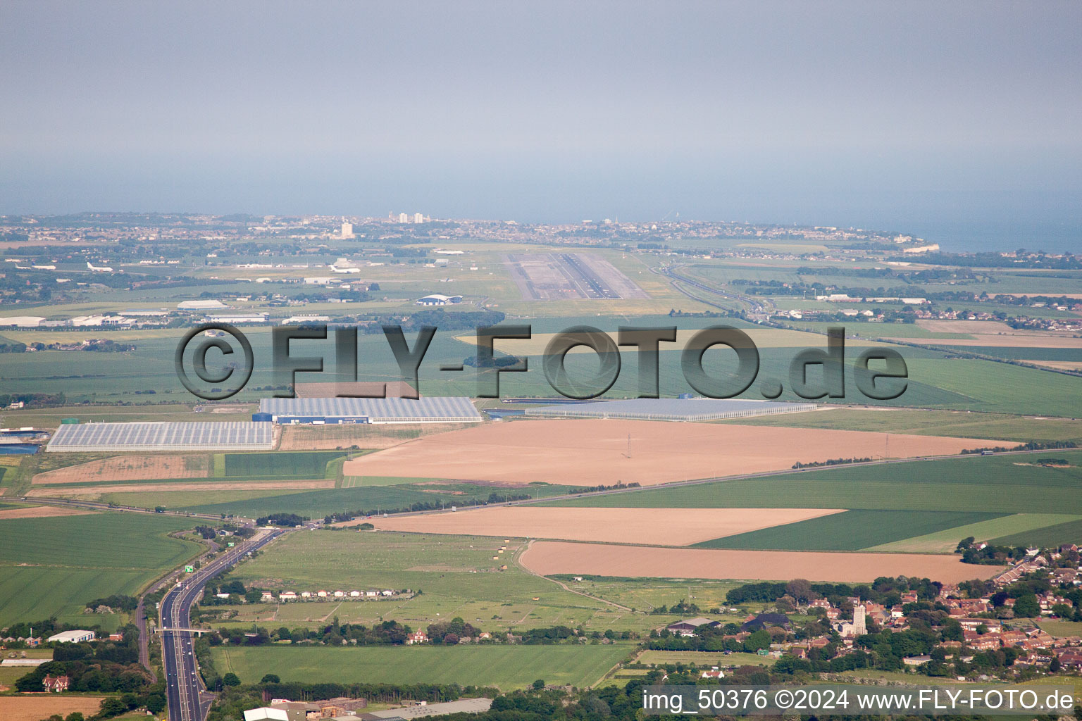 Aerial photograpy of Bishopstone in the state England, Great Britain