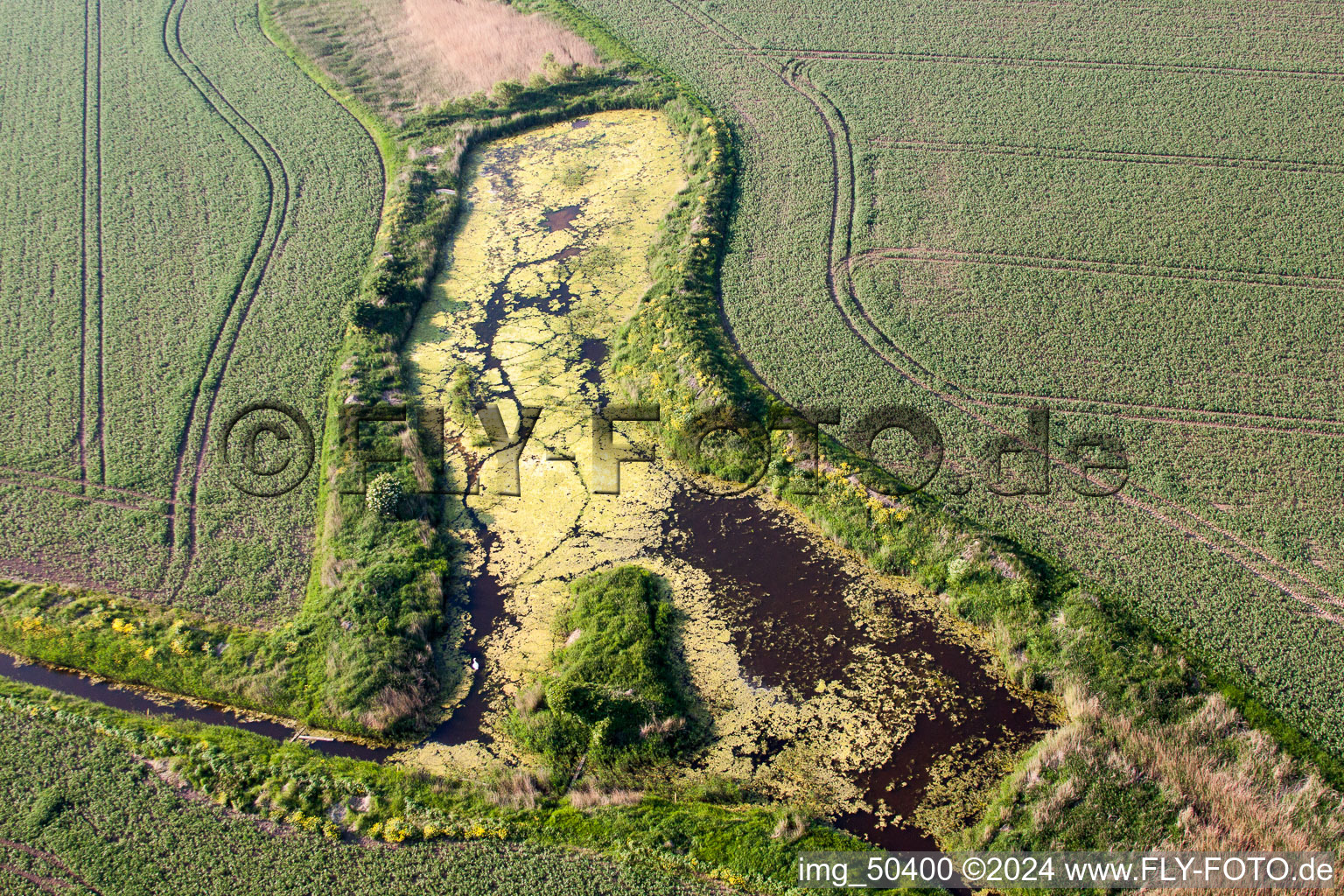 Saint Nicholas at Wade in the state England, Great Britain from above