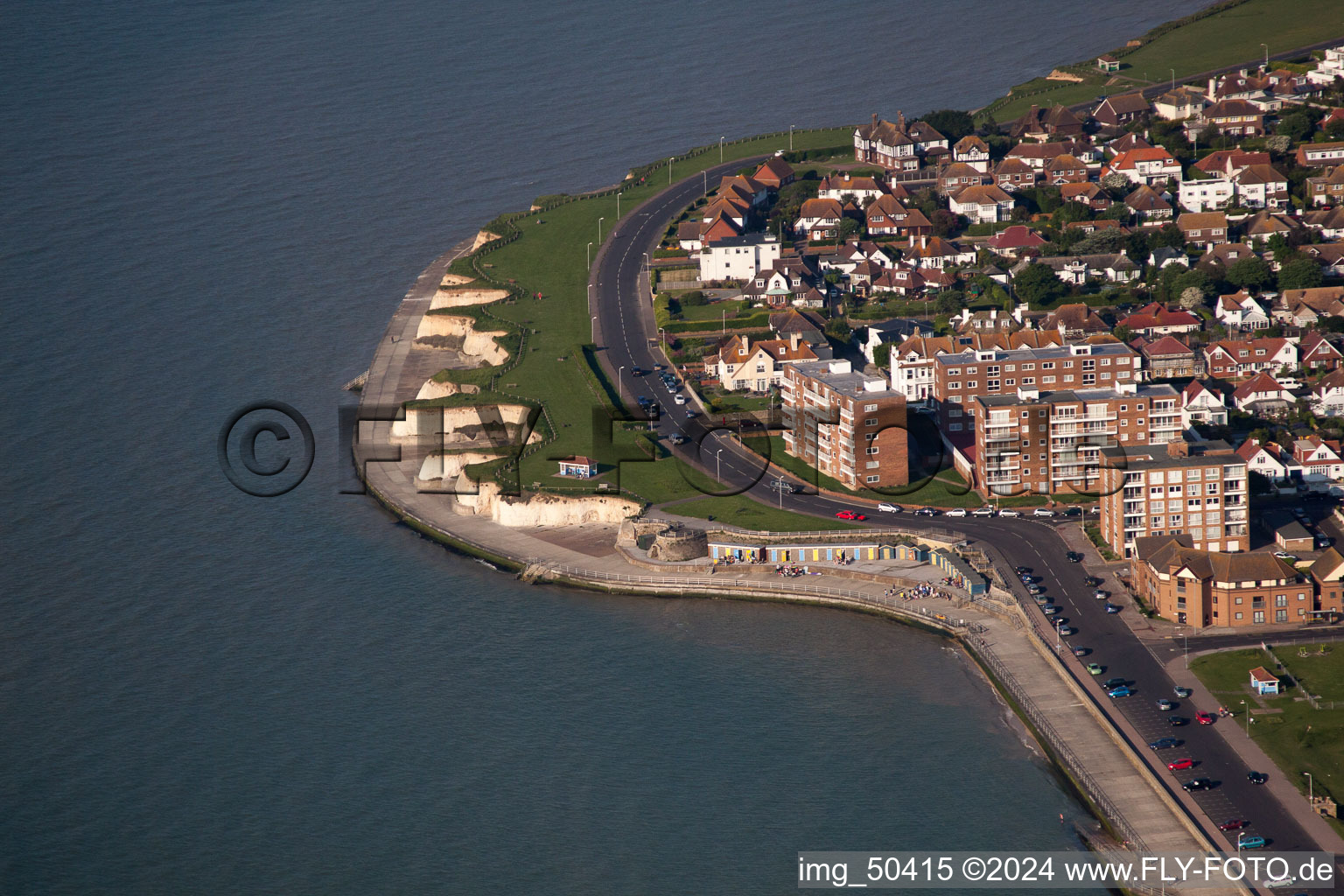 Oblique view of Birchington-on-Sea in the state England, Great Britain