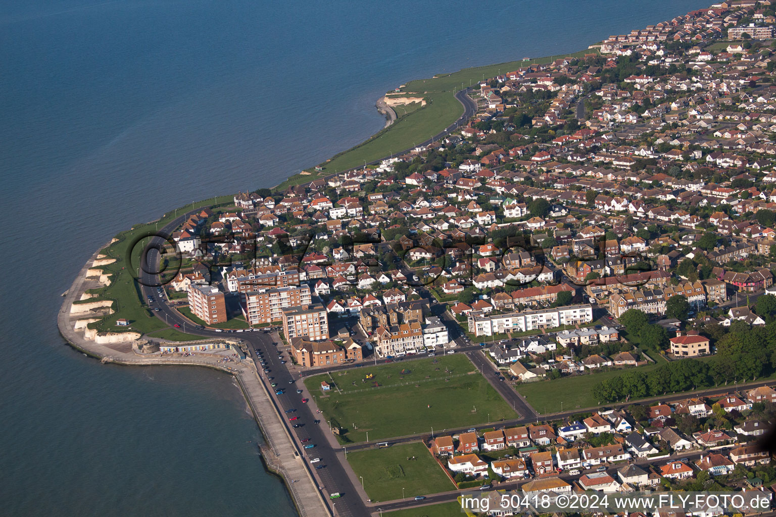 Birchington-on-Sea in the state England, Great Britain from above