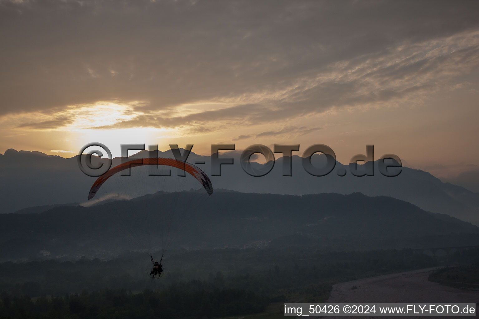 Aerial photograpy of Cavasso Nuovo in the state Pordenone, Italy